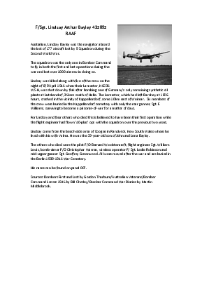 A preview of a PDF biography for Bayley, Lindsay Arthur